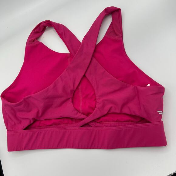 Fabletics Sports Bra XL Hot Pink Crossback Cutout Longline Tank Bra Support - Picture 5 of 8